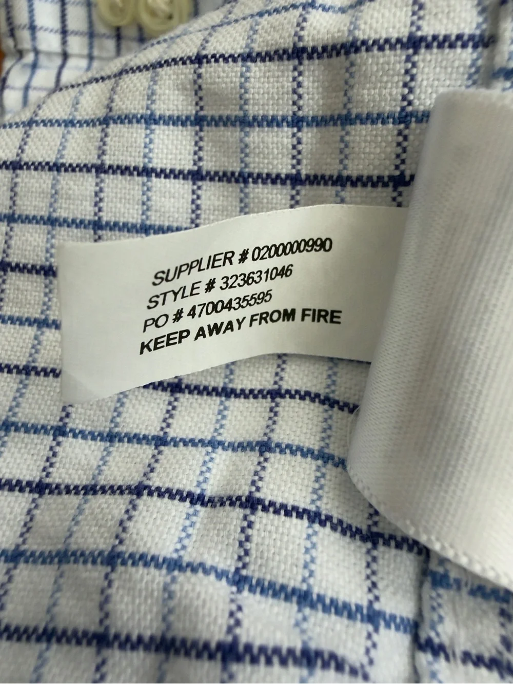 Ralph Lauren White and Blue Checked Button-Down Dress Shirt